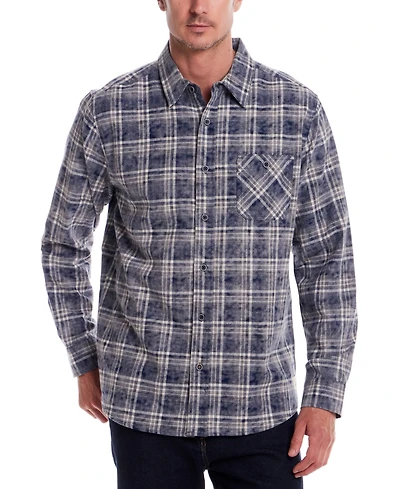Weatherproof Vintage Men's Long Sleeve Distressed Flannel Button-Front Shirt