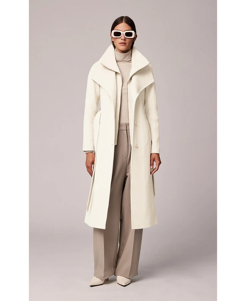 Soia & Kyo Women's Ilana-u Wool Belted Coat With Bib