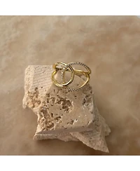 Adornia Fine 14k Gold Vermeil .925 Sterling Silver Cz Tall Infinity Ring