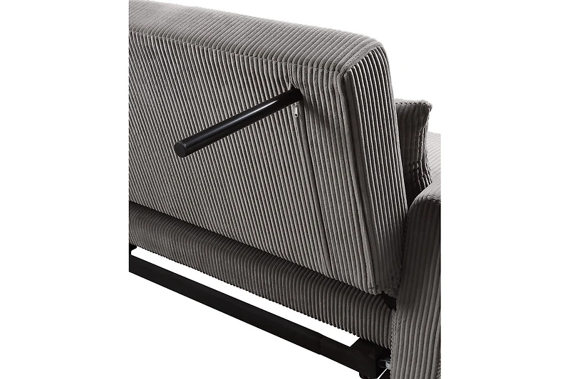 Homlux 54"W Brown Corduroy Convertible Sleeper Loveseat