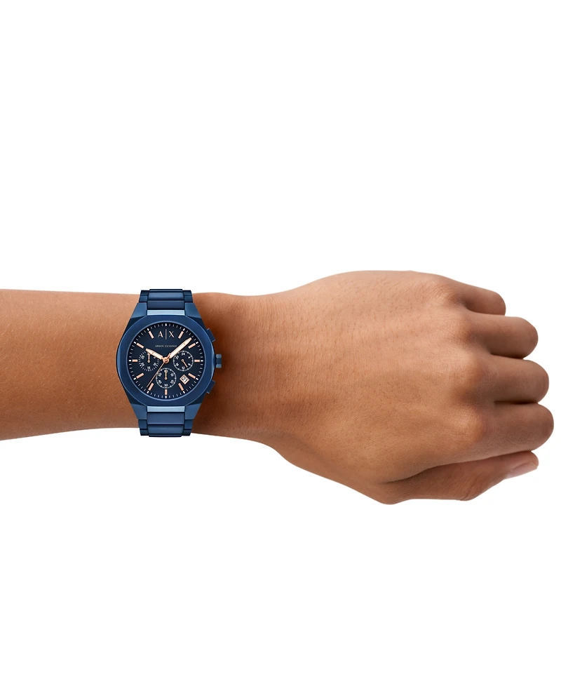 A|X Armani Exchange Men's Sync Quartz Chronograph Blue Stainless Steel Watch, 42mm