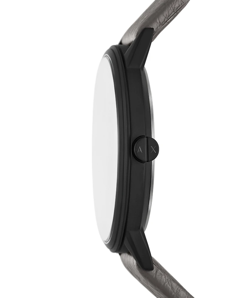 A|X Armani Exchange Men's Quartz Three-Hand Gray Leather Watch, 42mm