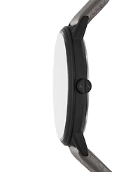 A|X Armani Exchange Men's Quartz Three-Hand Gray Leather Watch, 42mm