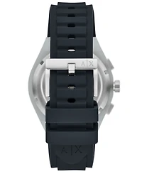 A|X Armani Exchange Men's Sync Quartz Chronograph Blue Silicone Watch, 44mm