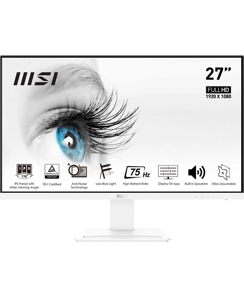 Msi Pro MP273AW 27" 16:9 Full Hd 100Hz Ips Lcd Monitor, Matte White