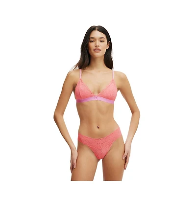 Cotton On Women's Everyday Lace Triangle Padded Bralette