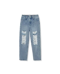 H by Habitual Big Girls Tapered Distressed Jeans
