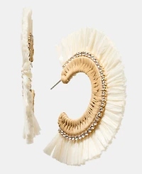 Gold-Tone Raffia Stone Hoop Earrings -Macy's Exclusive - On 34th | Alix Friedberg Capsule Collection