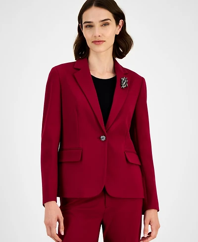 Anne Klein Women's Embellished One-Button Blazer