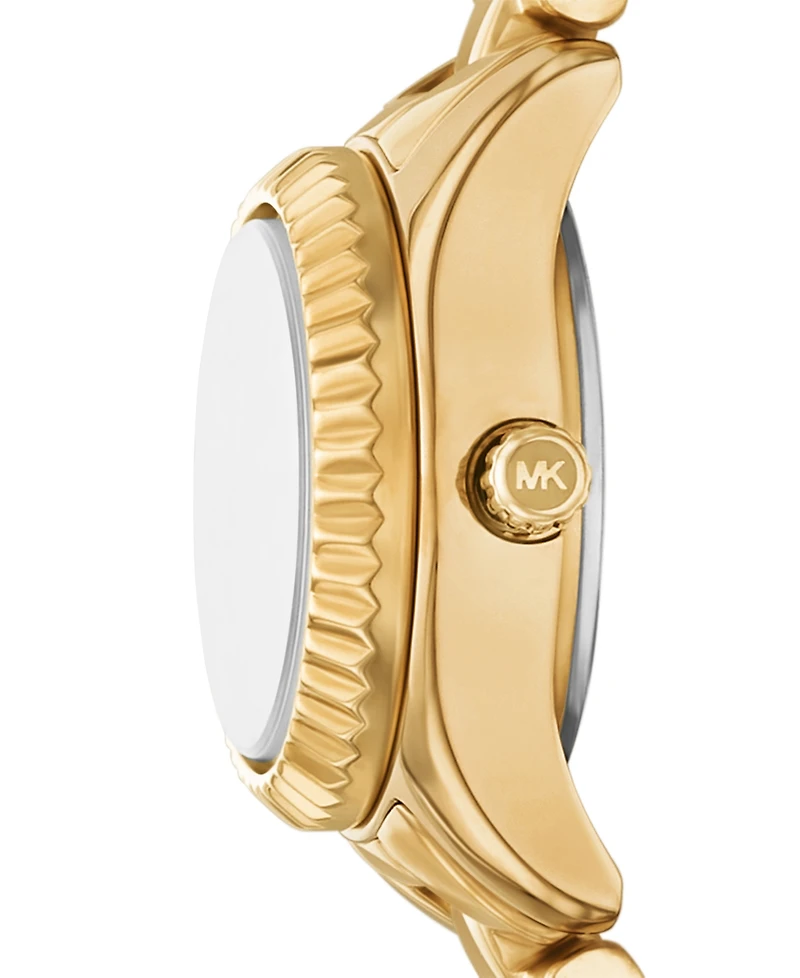 Michael Kors Women's Lexington Three-Hand Gold-Tone Stainless-Steel Watch, 19mm and Bracelet Gift Set