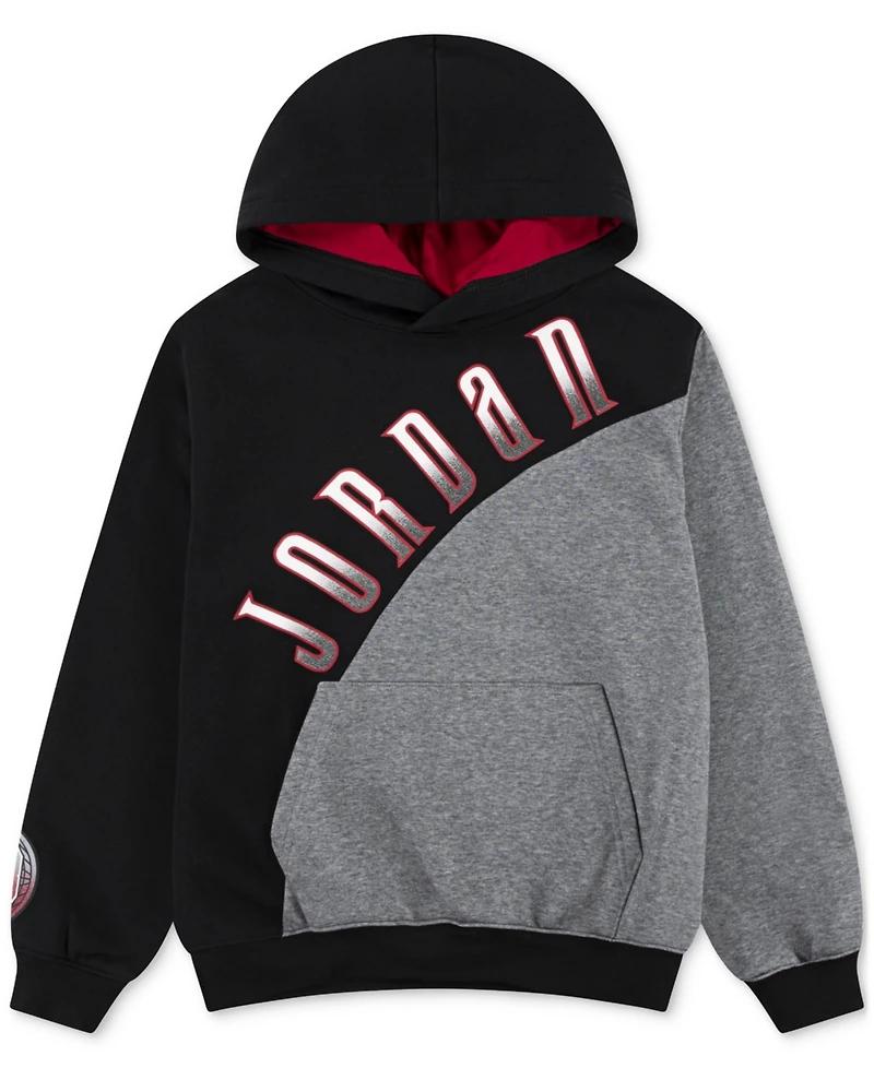Jordan Big Boys Colorblocked Logo Pullover Hoodie