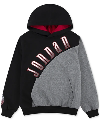 Jordan Big Boys Colorblocked Logo Pullover Hoodie