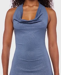 B Darlin Juniors' Cowlneck Glitter Bodycon Dress