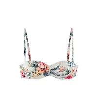 Lascana Women's Tropical Print Bandeau Bikini Swimsuit Top Bra Sizing