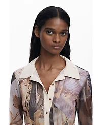Desigual Women's Chiffon cuff T-shirt
