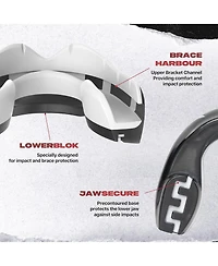 SafeJawz Ortho Protective Sports Mouth Guard for Braces with Case Boxing, Basketball, Lacrosse, Football, Mma, Hockey - Ice Pink