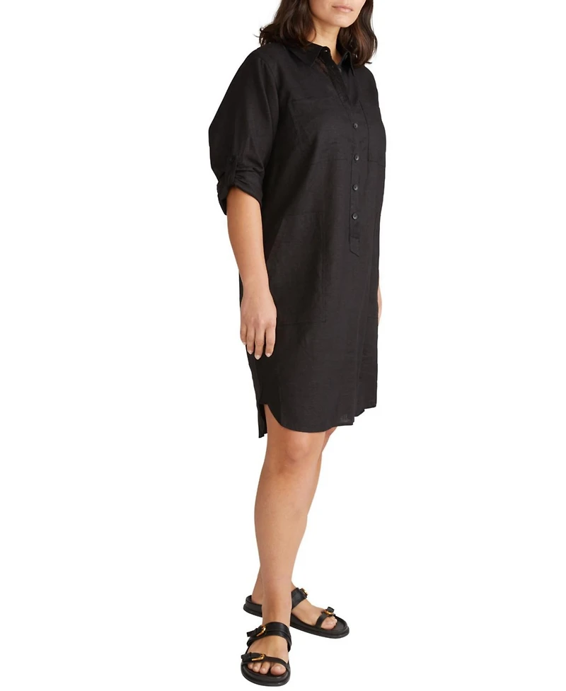 Universal Standard Plus Linen Rubicon Shirtdress
