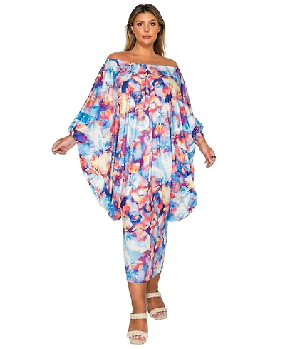 L I V D Plus Halle Off Shoulder Taper Hem Dress