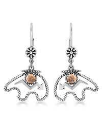 American West Jewelry Sterling Silver Picture Jasper Bear Lever Back Earrings