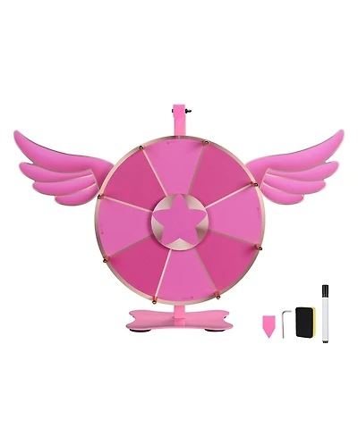 WinSpin 12" Pink Angel Prize Wheel Tabletop Spinning 8 Slots Party Events Club