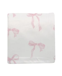 Lambs & Ivy Coquette Floral Pink Bows Aesthetic Warm Fleece Baby Blanket
