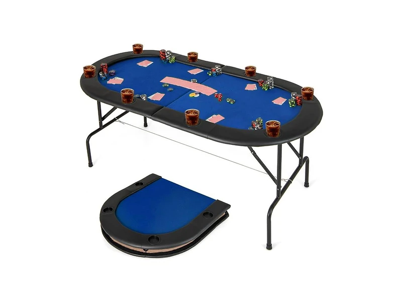 Akiudex 8 Players Texas Holdem Foldable Poker Table