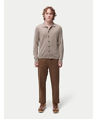 Gobi Cashmere Men's Cashmere Silk Polo-Neck Cardigan