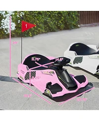 Aosom 12V Electric Drifting Go Kart w/ Slow Start, Music, Lights,