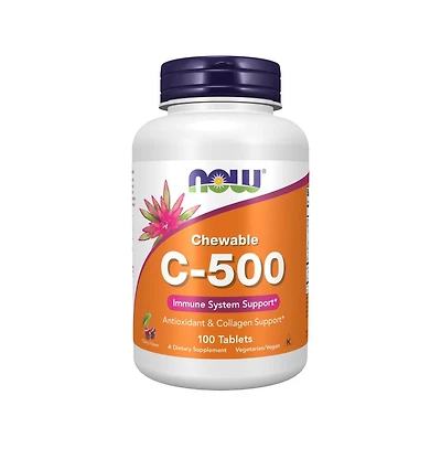Now Foods Vitamin C-500 Cherry Chewable, 100 Tabs