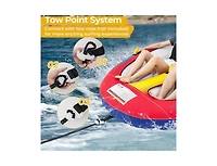Akiudex 1 or 2 Person Inflatable Towable Tube for Boating with Drainage