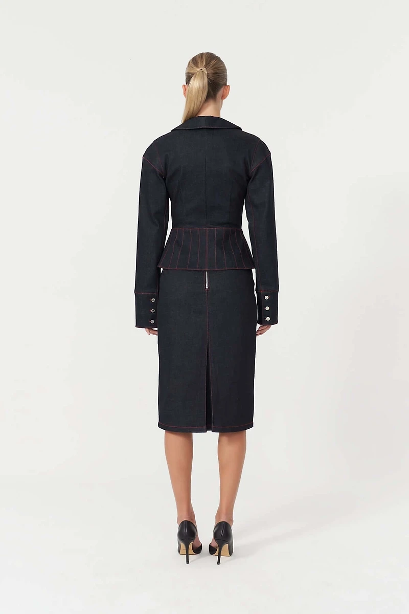 Jendue Us Women's Davidson Denim Corset Jacket Unique Style