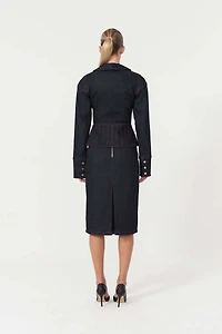 Jendue Us Women's Davidson Denim Corset Jacket Unique Style