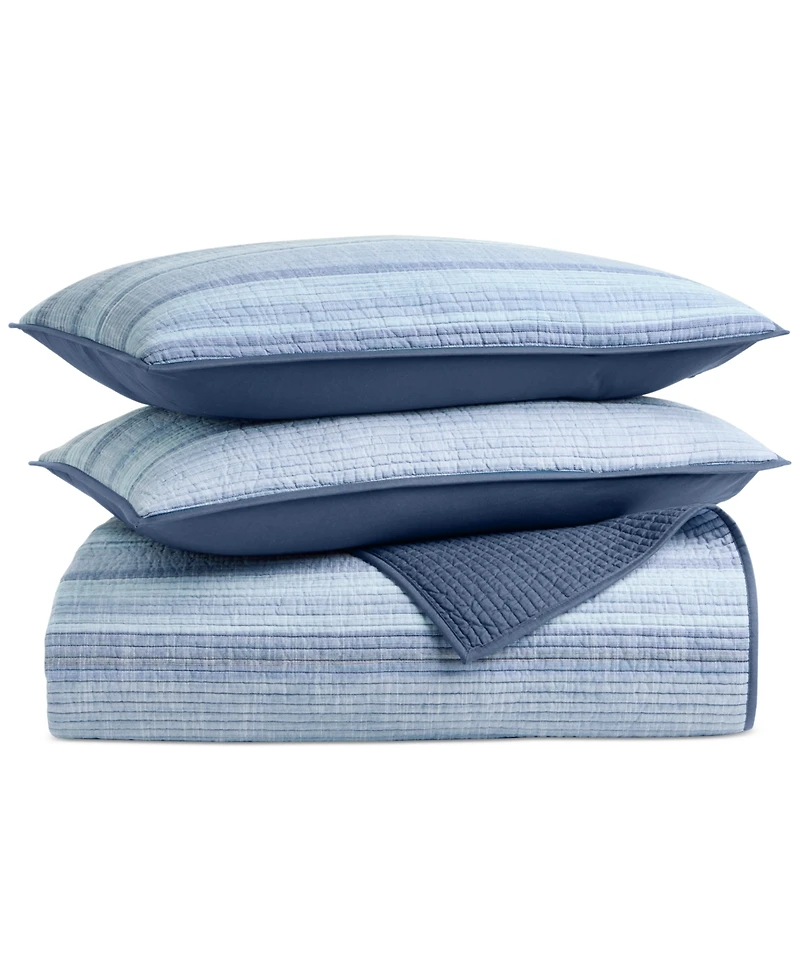 Charter Club Textured Yarn Dye 3-Pc. Quilt Set, Full/Queen, Macy's Exclusive
