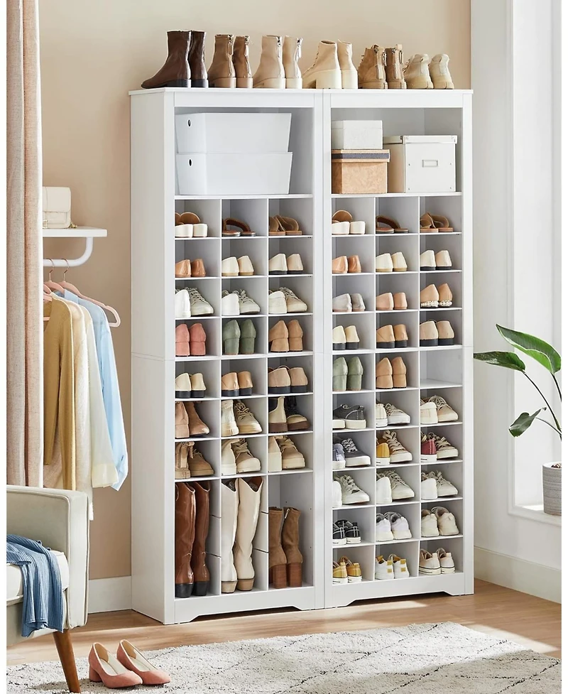 Songmics Home 10-Tier Shoe Rack Organizer, Holds Up to 30 Pairs of Shoes, Easy to Assemble, White