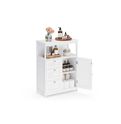 Songmics Home Versatile Storage Cabinet - 3 Spacious Drawers with Adjustable Shelf for Optimal Organization, White