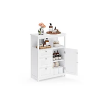 Songmics Home Versatile Storage Cabinet - 3 Spacious Drawers with Adjustable Shelf for Optimal Organization, White