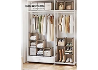 Songmics Home Modular Storage Set – Rustic Brown 16-Cube Shelf & 6-Cube Organizer, Customizable for Books, Clothes, and More