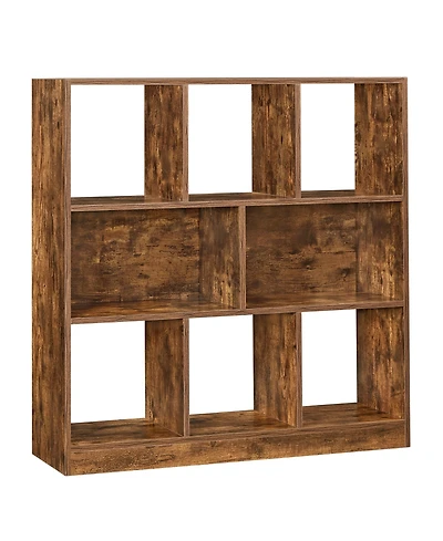 Songmics Home 8-Cube Storage Shelf, Horizontal or Vertical Bookcase, 11''D x 35.4''W x 39.4''L Inches, Rustic Brown