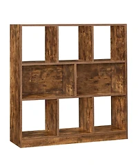 Songmics Home 8-Cube Storage Shelf, Horizontal or Vertical Bookcase, 11''D x 35.4''W x 39.4''L Inches, Rustic Brown