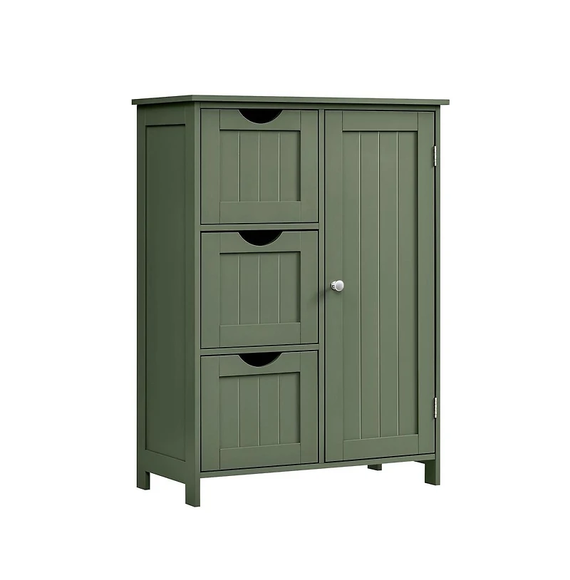 Songmics Home Freestanding Bathroom Storage Cabinet featuring 3 drawers and 1 adjustable shelf. Compact dimensions (11.8"W x 23.6"D x 31.5&#
