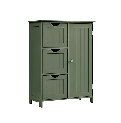Songmics Home Freestanding Bathroom Storage Cabinet featuring 3 drawers and 1 adjustable shelf. Compact dimensions (11.8"W x 23.6"D x 31.5&#