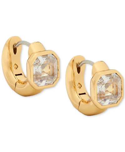 kate spade new york Cubic Zirconia Sparkling Asscher Huggie Earrings (also Emerald)