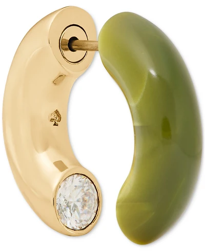 kate spade new york Gold-Tone Interlock Tortoise Huggie Earrings