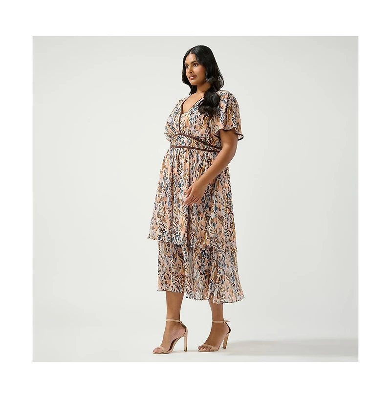 Estelle Bellarosa Floral V-Neck Dress