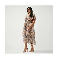 Estelle Bellarosa Floral V-Neck Dress