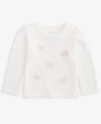 First Impressions Baby Girls Long Sleeve Embroidered Butterflies T-Shirt