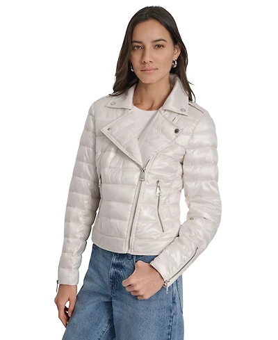 Dkny Jeans Women's Lightweight Zip-Front Puffer Jacket