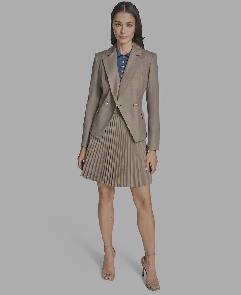 Bcbg Women's Plaid Notched Collar Blazer
