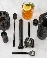 French Home Textured Metal Barware, Set of 7