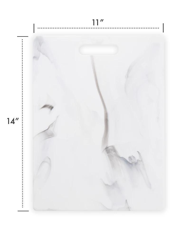 Dexas Poly Marble Cutting Board with Feet, 14" x 11"